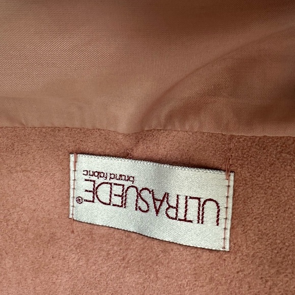 Vintage Ultra Suede Dusty Rose Pink Blazer Skirt Suit Set S  Lightweight - Picture 8 of 11